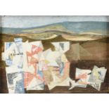 ELOF WEDIN (Swedish/American 1901-1983) A PAINTING, "Farm Yard," 1954, oil on canvas, signed and