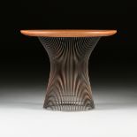 WARREN PLATNER (American 1919-2006) AN OAK TOPPED SIDE TABLE, "THE PLATNER COLLECTION," KNOLL