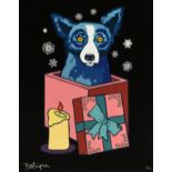 GEORGE RODRIGUE (American/Louisiana 1944-2013) A PRINT, "Midnight Surprise," color serigraph on