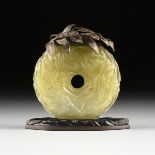 JUDITH LASCOLA (American b. 1955) A SCULPTURE, "Lidded Vessel," 2006, bronze and glass, signed and