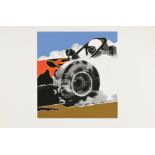 GERALD LAING (British 1936-2011) A COMPLETE PORTFOLIO OF FIVE PRINTS, "Dragster Series," 1968,