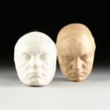 A GROUP OF TWO BEETHOVEN PLASTER LIFE MASK REPLICAS, 20TH CENTURY, each realistically modeled and