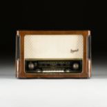 A VINTAGE TELEFUNKEN OPUS SEVEN TUBE SUPER HETERODYNE HI FI SYSTEM RADIO RECEIVER, WEST GERMAN,