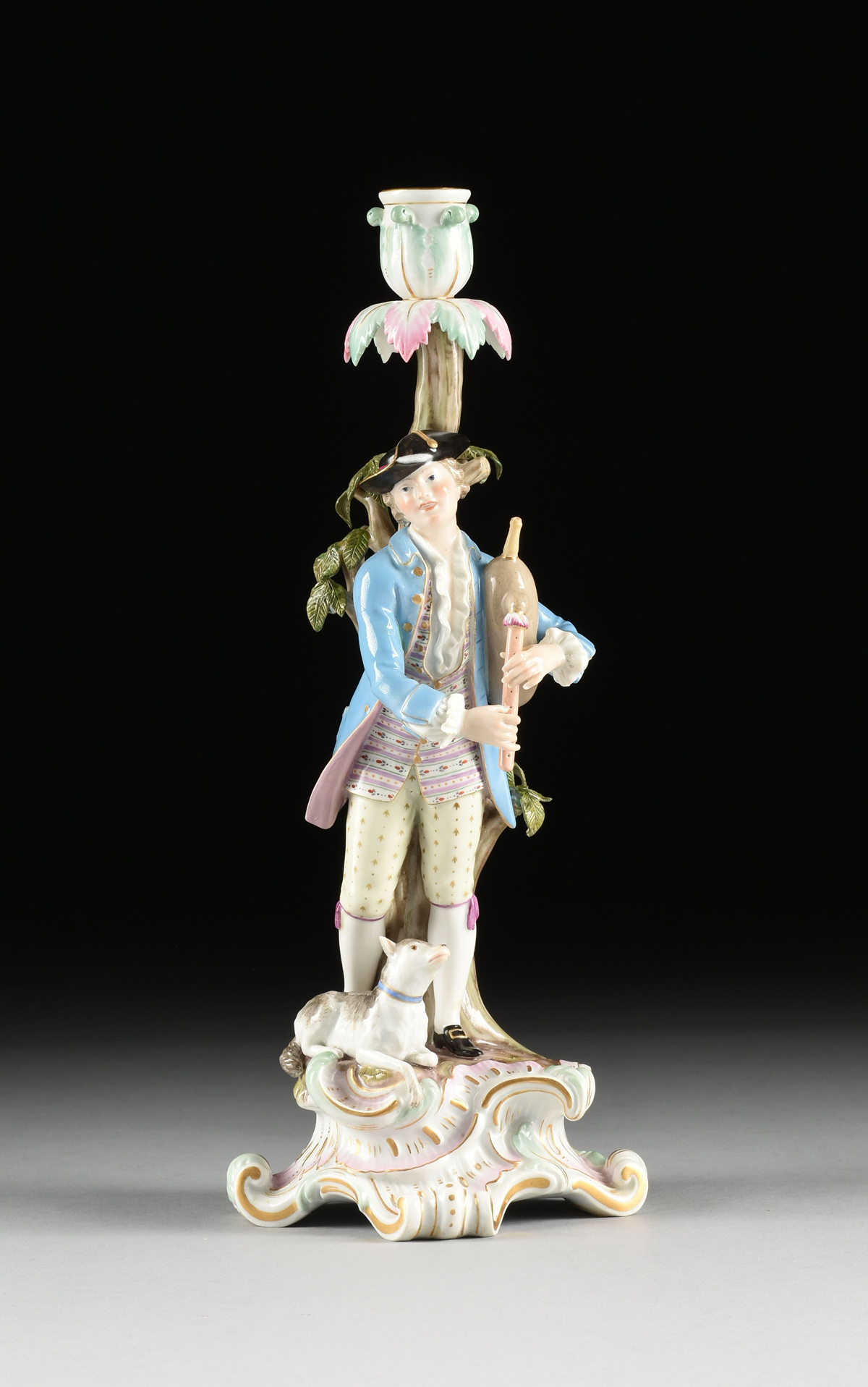 A PAIR OF MEISSEN MUSICIAN FIGURAL CANDLESTICKS, MARKED, LATE 19TH/EARLY 20TH CENTURY, each - Image 4 of 20