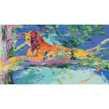 LEROY NEIMAN (American 1921-2012) A PRINT, "Kenya Leopard," color serigraph on paper, signed in
