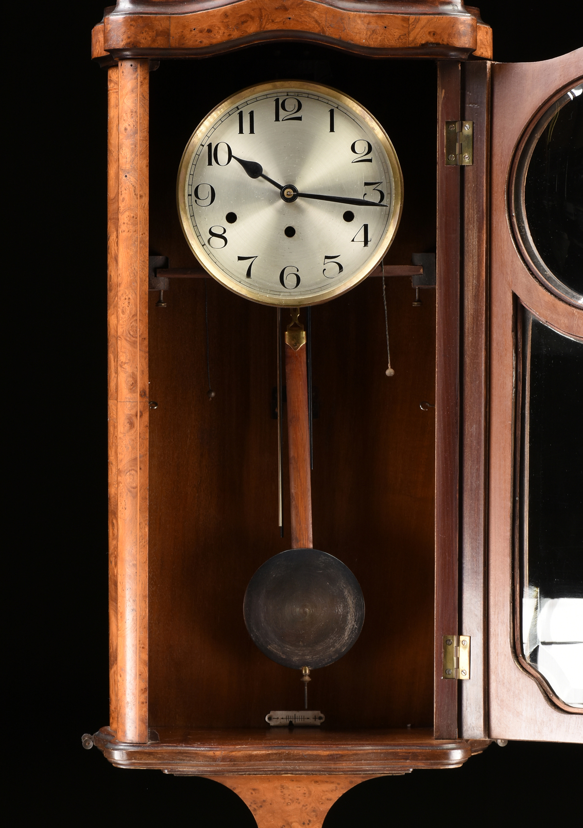 A KIENZLE ART DECO INLAID BURL WALNUT REGULATOR, CARILLON WESTMINSTER CHIMES, GERMAN, 1912-1921, the - Image 3 of 4