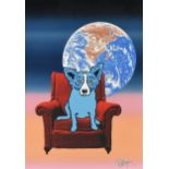 GEORGE RODRIGUE (American/Louisiana 1944-2013) A LIMITED EDITION PRINT, "Space Chair Variegated,"