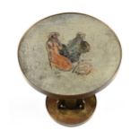 A PHILIP AND KELVIN LAVERNE ENAMELED AND PATINATED BRONZE SIDE TABLE, "After Picasso," SIGNED,