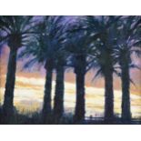 ALDO LUONGO (Argentinian/American b. 1941) A PAINTING, "Santa Monica Silhouette," acrylic on canvas,