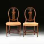 A PAIR OF AMERICAN HEPPLEWHITE STYLE INLAID MAHOGANY OVAL BACK CHAIRS, NEW YORK, EARLY 20TH CENTURY,