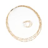 A THREE PIECE 18K YELLOW GOLD MARCO BICEGO "MARRAKECH COLLECTION" MULTI STRAND NECKLACE AND