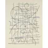 LEE MULLICAN (American 1919-1998) A DRAWING, "Hatch Marks," ink on paper, signed L/R in pencil, "Lee