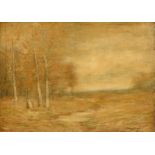 JOHN FRANCIS MURPHY (1853-1921) A PAINTING, "Winter Clearing in Landscape," oil on canvas, signed