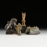 A GROUP OF FIVE CHINESE AND SOUTHEAST ASIAN BUDDHISTIC AND HINDU ITEMS, 19TH/20TH CENTURY, each of