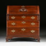 A CHIPPENDALE MAHOGANY SLANT FRONT DESK, 18TH CENTURY, with a flat rectangular top above a slant