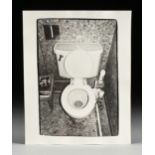 ANDY WARHOL (American 1928-1987) A PHOTOGRAPH, SIGNED, "Toilet with Tesserae," 1975-1981, silver