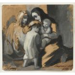 attributed to ENRIQUE JARABA JIMENEZ (Spanish 1876-1926) A PAINTING, "Grisaille Sketch of a Nun