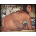 JORGE GONZÃLEZ CAMARENA (Mexican 1908-1980) A PAINTING, "Mujer Sentado," 1961, oil on canvas,
