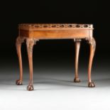 A GEORGE III STYLE FLAME MAHOGANY TEA TABLE, BY COUNCIL CRAFTSMAN, LATE 20TH CENTURY, the