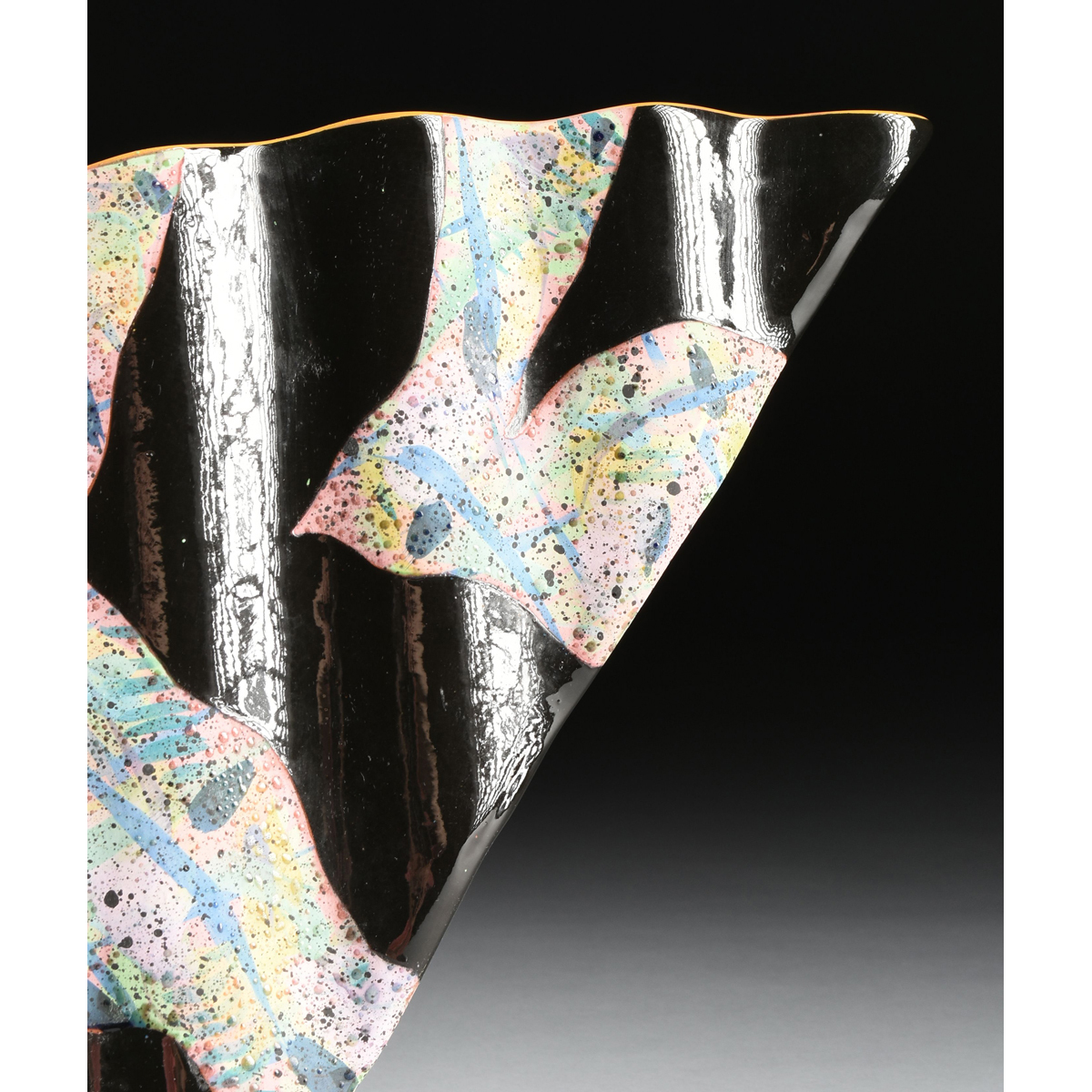 CAROL GOUTHRO (American 20th/21st Century) A CERAMIC VESSEL, TACOMA, WASHINGTON, 1989, of chevron - Image 4 of 8