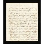 A REPUBLIC OF TEXAS MANUSCRIPT, DEED REQUEST FOR LAND TITLE VALIDATION, ASHBEL SMITH AND CHARLES