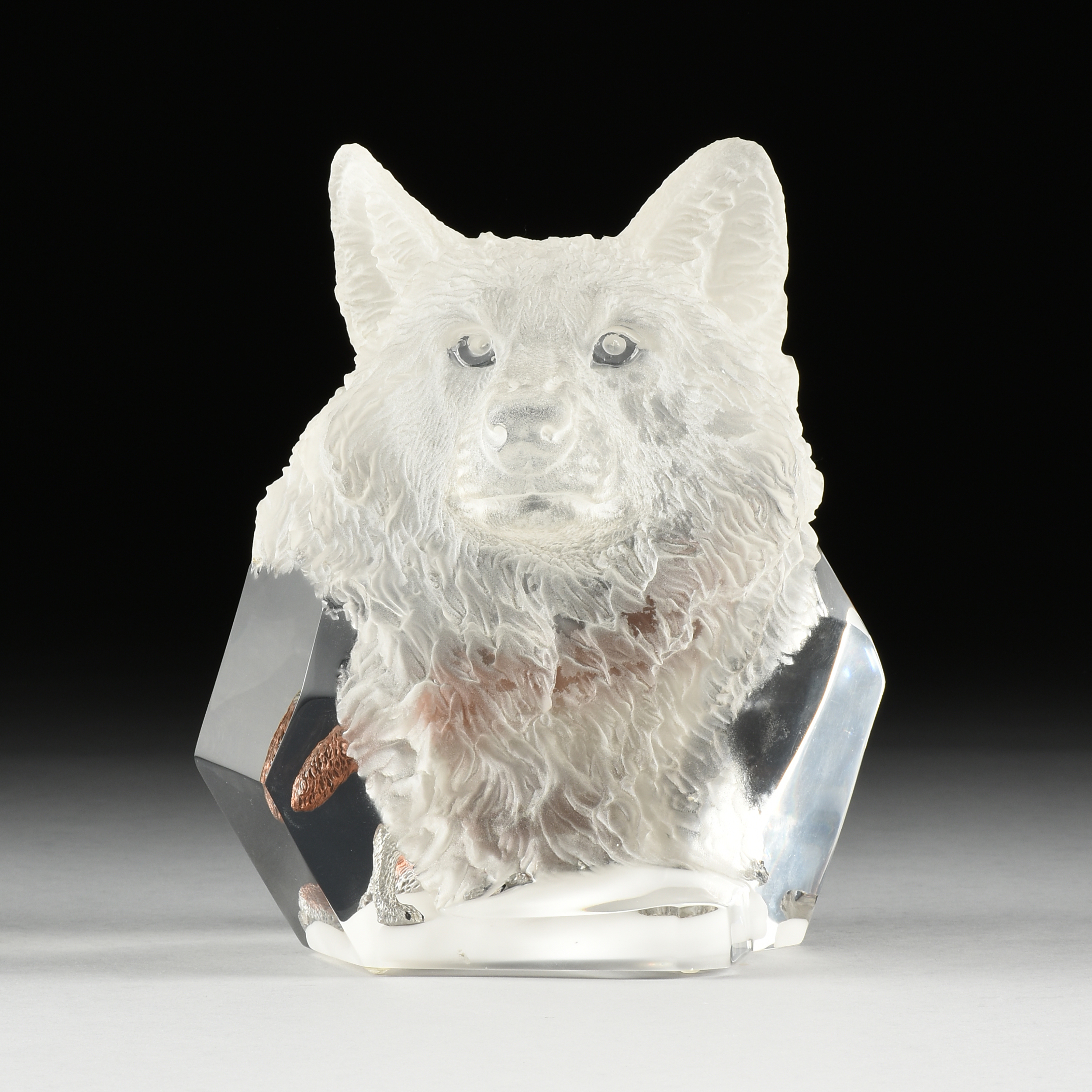 KITTY CANTRELL (American 20th/21st Century) A SCULPTURE, "Devotion," lucite and painted metal,