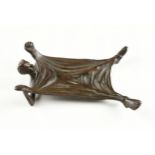 AN AMERICAN BRONZE DEVIL CARD HOLDER, MANUFACTURE ATTRIBUTED TO RUSSELL AND ERWIN, CONNECTICUT,