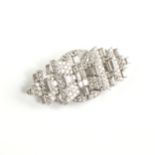 AN ART DECO 18K WHITE GOLD AND DIAMOND DUET DRESS CLIPS/BROOCH, CIRCA 1930, the mounting with a