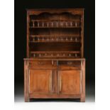 A RUSTIC FRENCH PROVINCIAL CHESTNUT BUFFET VASSELIER, 18TH/19TH CENTURIES, the tapering molded