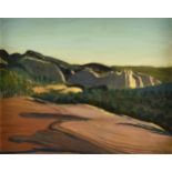 MAYNARD DIXON (American 1875-1946) A PAINTING, "Shadows in the Canyon," oil on canvas, signed L/R.