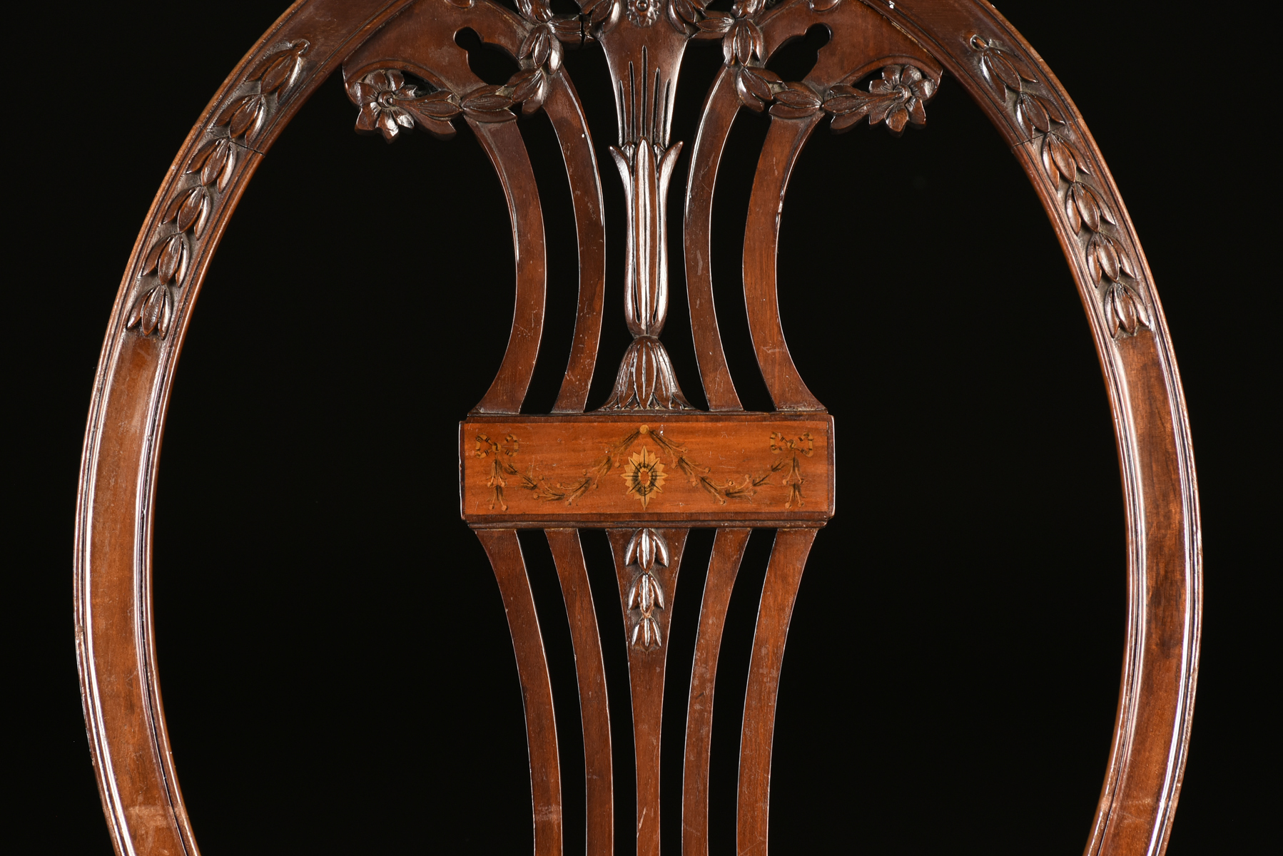 A PAIR OF AMERICAN HEPPLEWHITE STYLE INLAID MAHOGANY OVAL BACK CHAIRS, NEW YORK, EARLY 20TH CENTURY, - Image 3 of 8