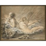 attributed to FRANCOIS BOUCHER (French 1703-1770) A DRAWING, "Venus AllongÃ©e et Cupid," CIRCA 1762,