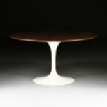 A WALNUT TOP "TULIP" DINING TABLE, EERO SAARINEN DESIGN FOR KNOLL FURNITURE, MID 20TH CENTURY, the