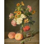 JOSEPH-AUGUST MALPERTUY (French 1823-1897) A PAINTING, "Bouquet of Summer Flowers" 1861, oil on