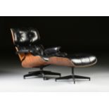 CHARLES AND RAY EAMES (American 1907-1978/1912-1988) AN EAMES LOUNGE AND OTTOMAN, STYLE 670 AND 671,