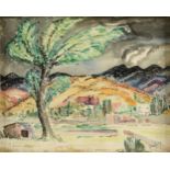attributed to ANDREW DASBURG (American 1887-1979) A PAINTING, "Sangre de Cristo Foothills," CIRCA