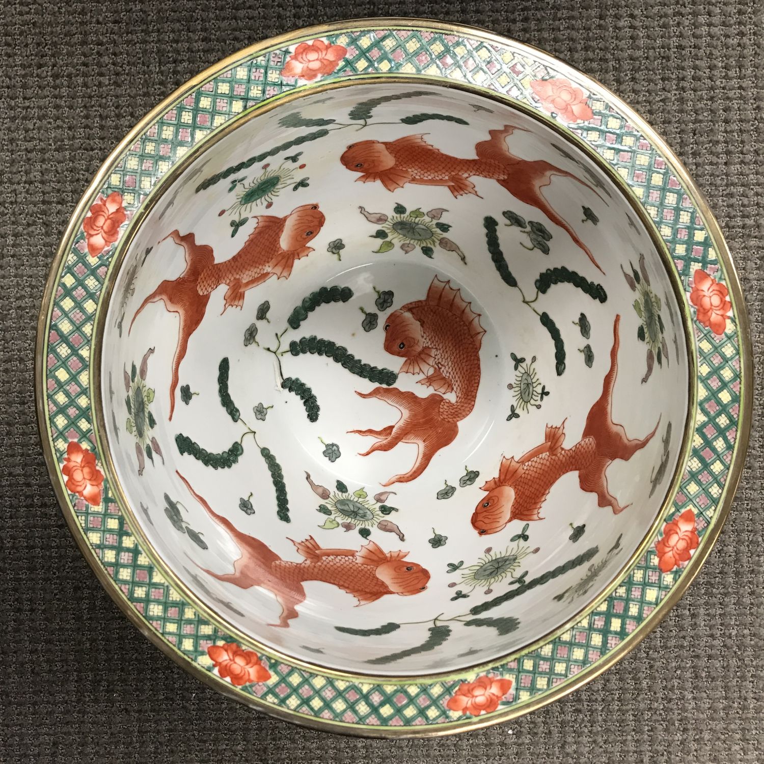 Famille Rose Porcelain Fishbowl - Image 9 of 11