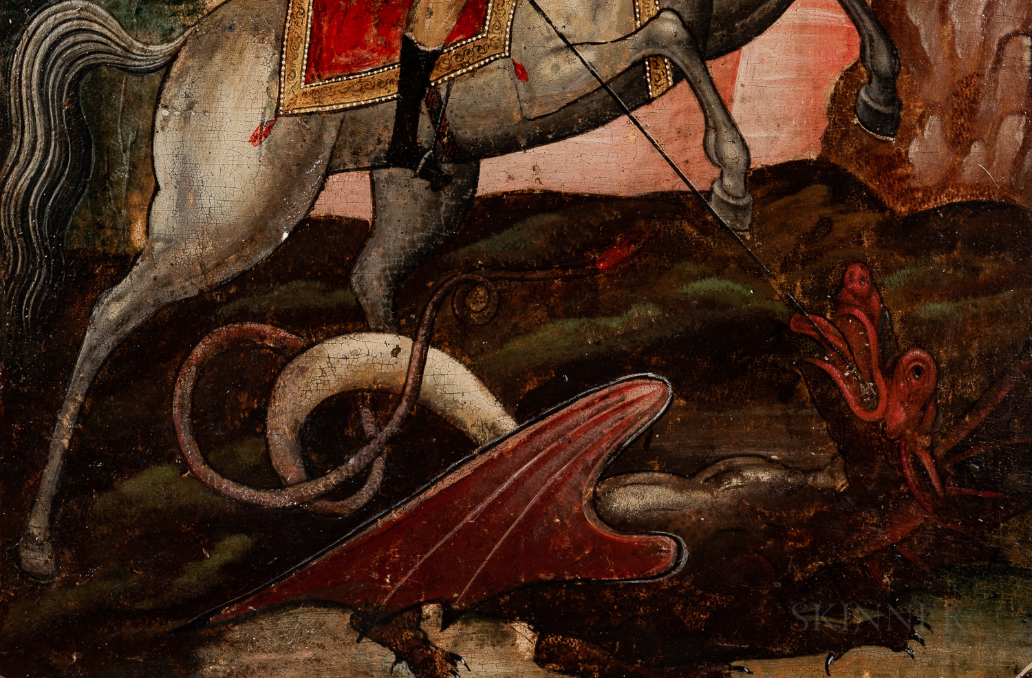 Russian Icon of Saint George and the Dragon - Image 2 of 4