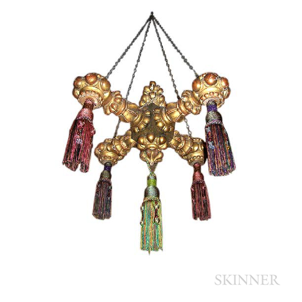 Giltwood Chandelier with Tassels