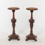 Pair of Eastlake-style Mahogany Pedestals