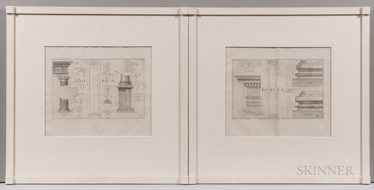 Six Framed Architectural Engravings: - Image 2 of 4