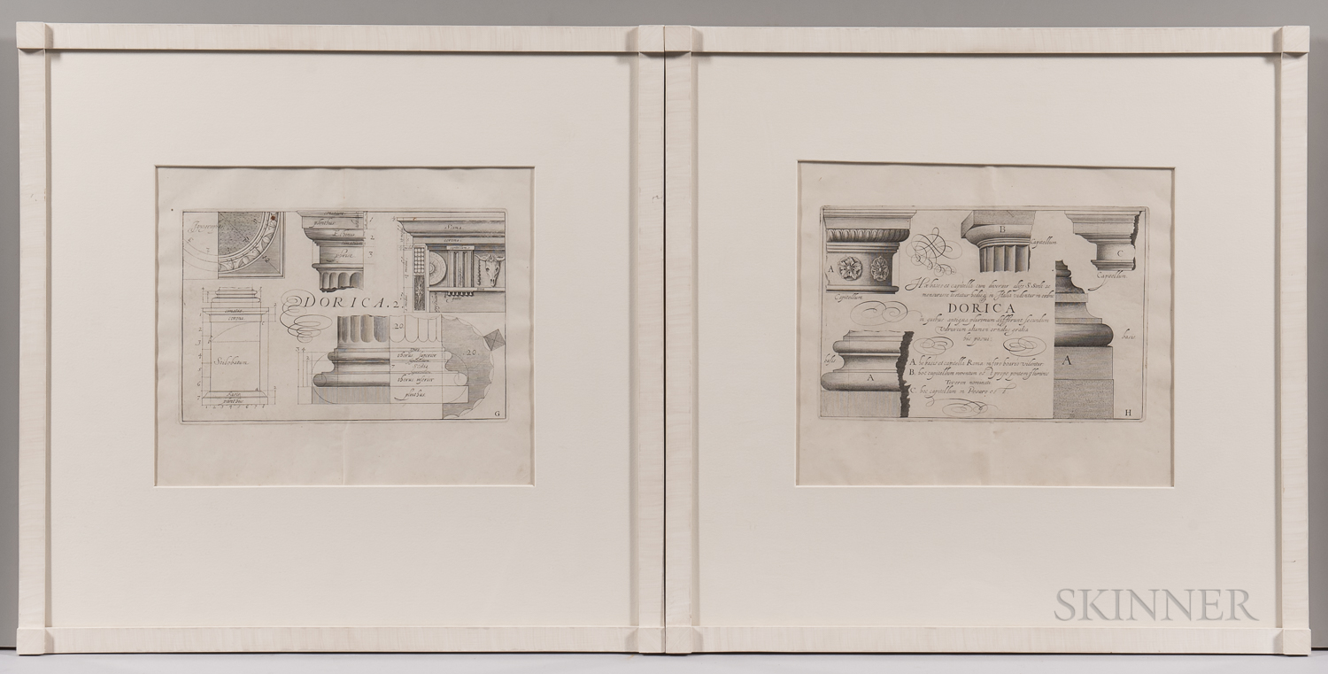 Six Framed Architectural Engravings: - Image 3 of 4