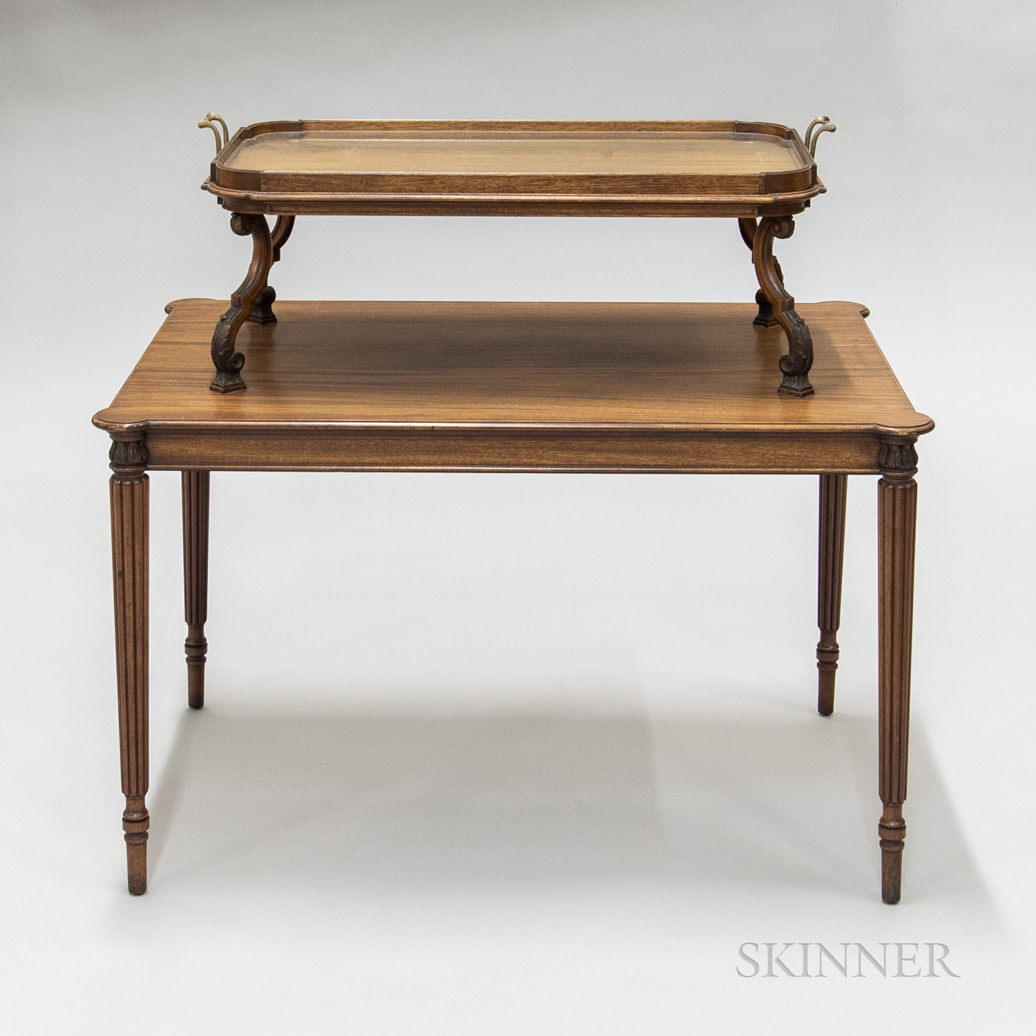 A.H. Davenport Co. Chippendale-style Mahogany Two-tier Server