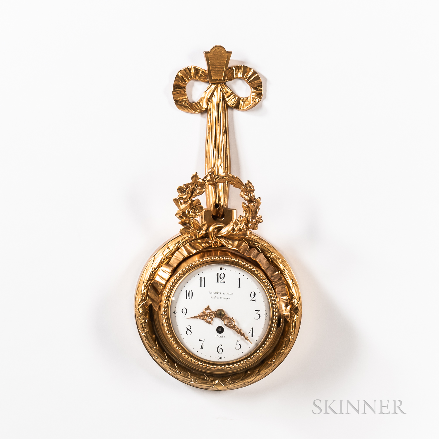 Louis XVI-style Baguès & Fils Ormolu Cartel Clock