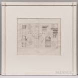 Six Framed Architectural Engravings: