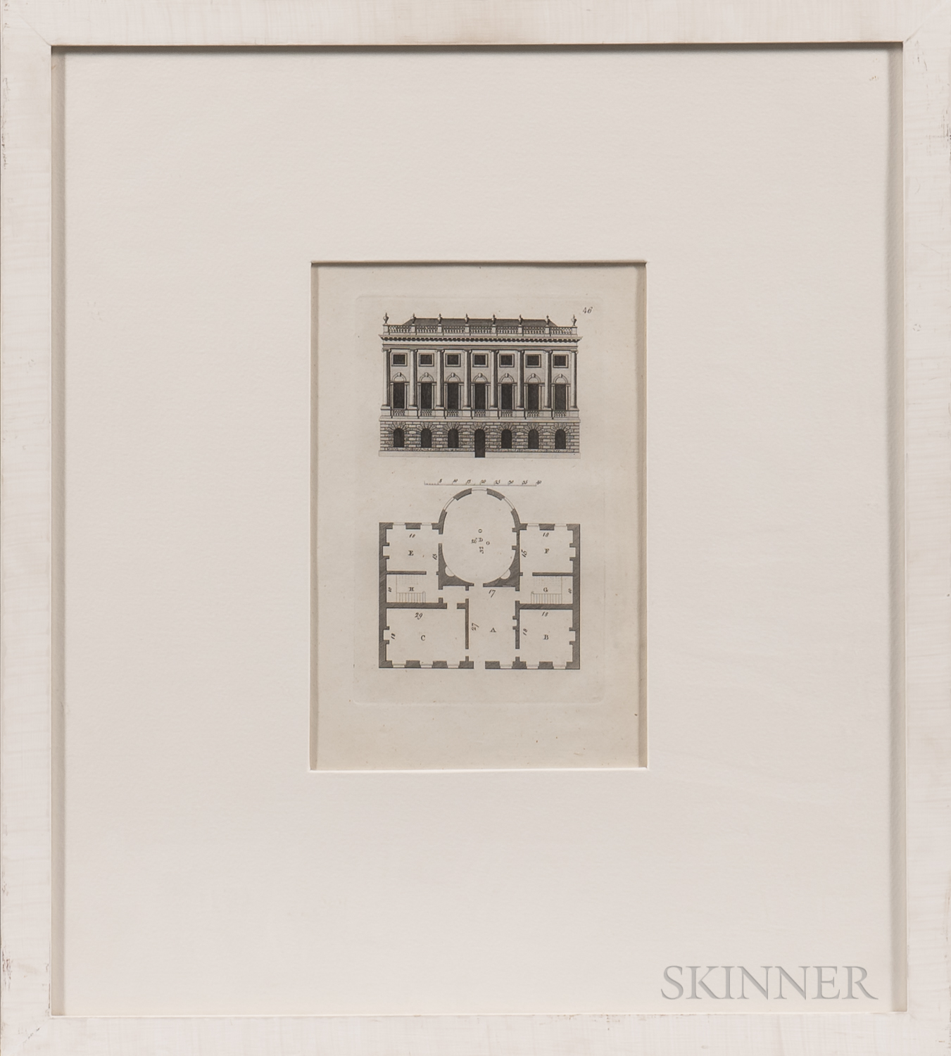 Six Framed Architectural Engravings: - Image 4 of 4