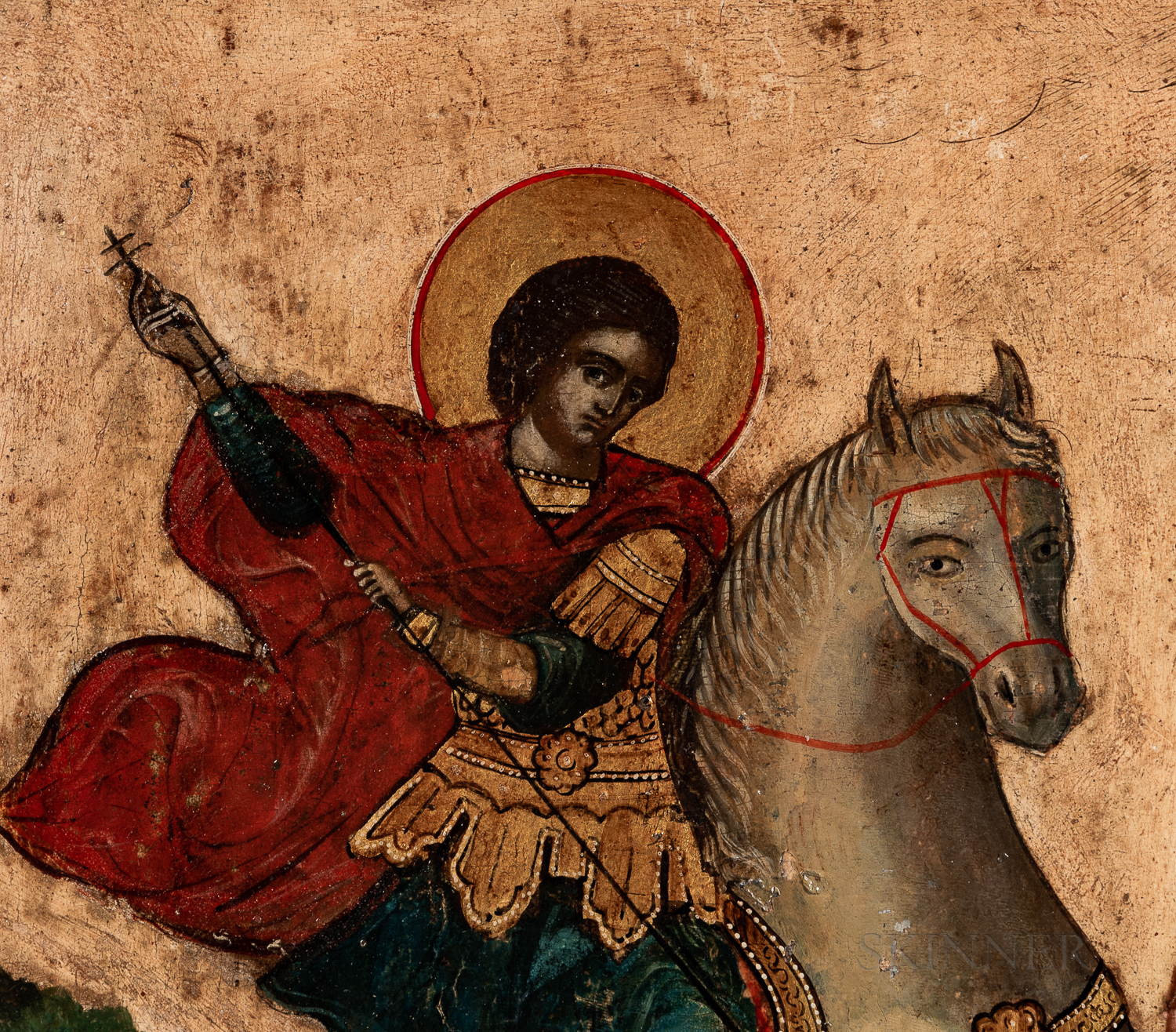 Russian Icon of Saint George and the Dragon - Image 3 of 4