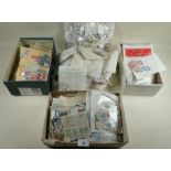 Boxed accummulation of packets, stock-cards etc of GB, Br Empire/C'wealth and ROW stamps, mint and