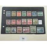 1939 First Issue of Bohemia & Moravia on overprinted stamps of Czechoslovakia - complete mint set