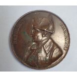 A Napolean commemorative copper bronze medallion by E Rogat 1840